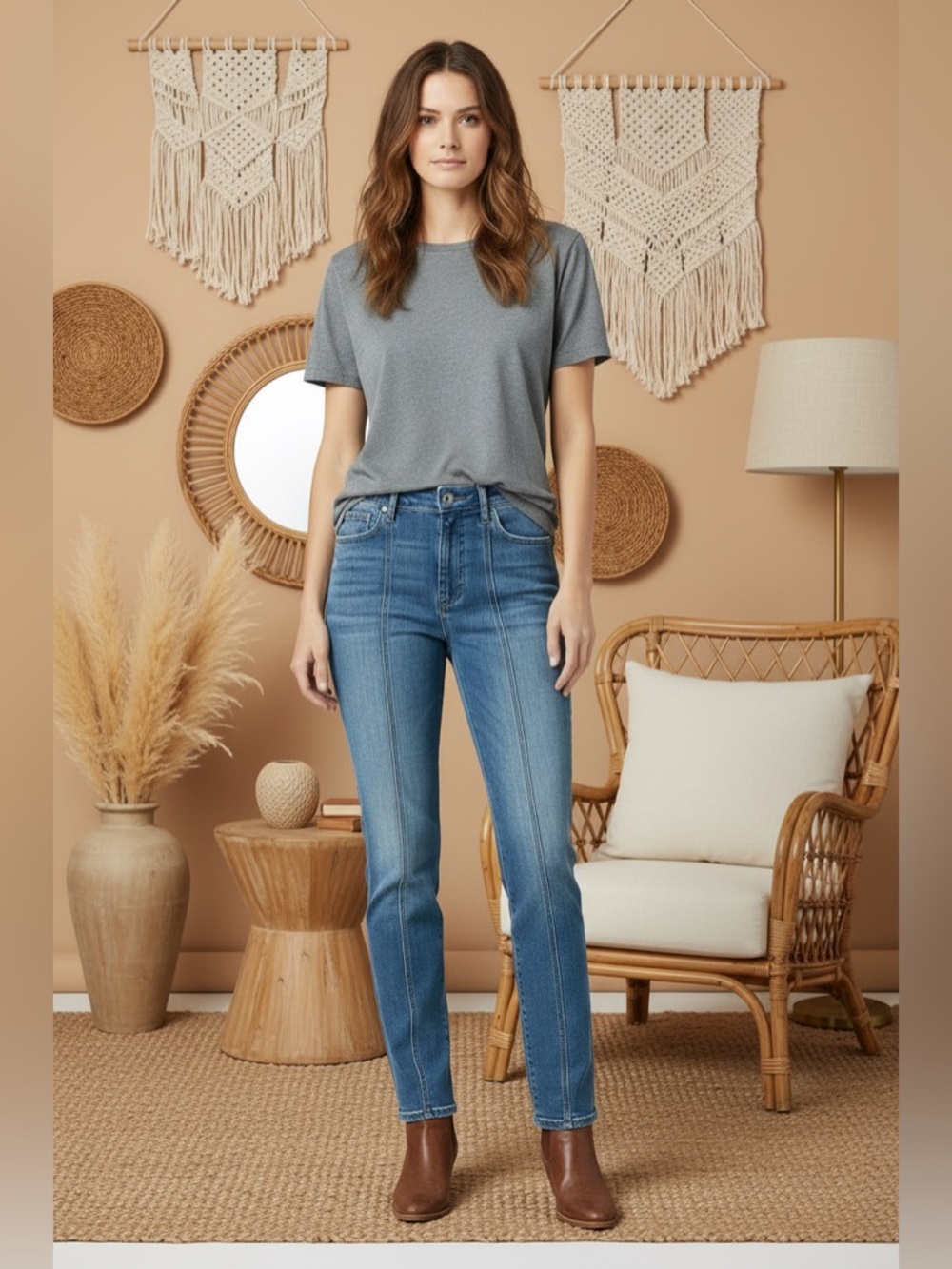 LuLaRoe • Straight Leg • Seamed Denim • Magic Waistband • Standard Blue Wash